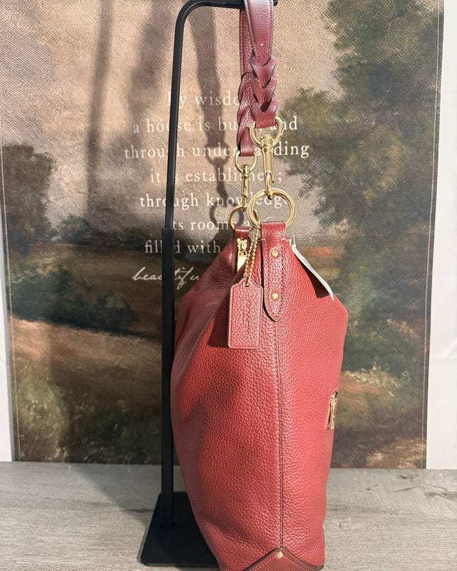 Coach Abby Leather Duffle Crossbody Bag – Wine Pebbled Leather (F31507)