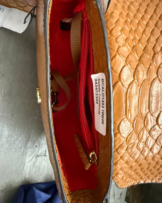 Dooney & Bourke Snake-Embossed Leather Saddle Crossbody – NWT