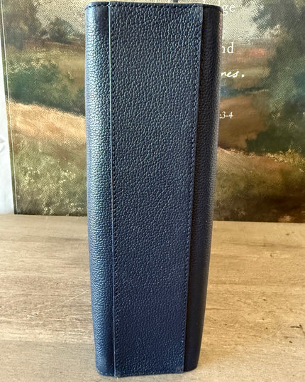 MCM Navy Leather Structured Tote NWT w/ Strap & Dust Bag – Gold Plate Logo