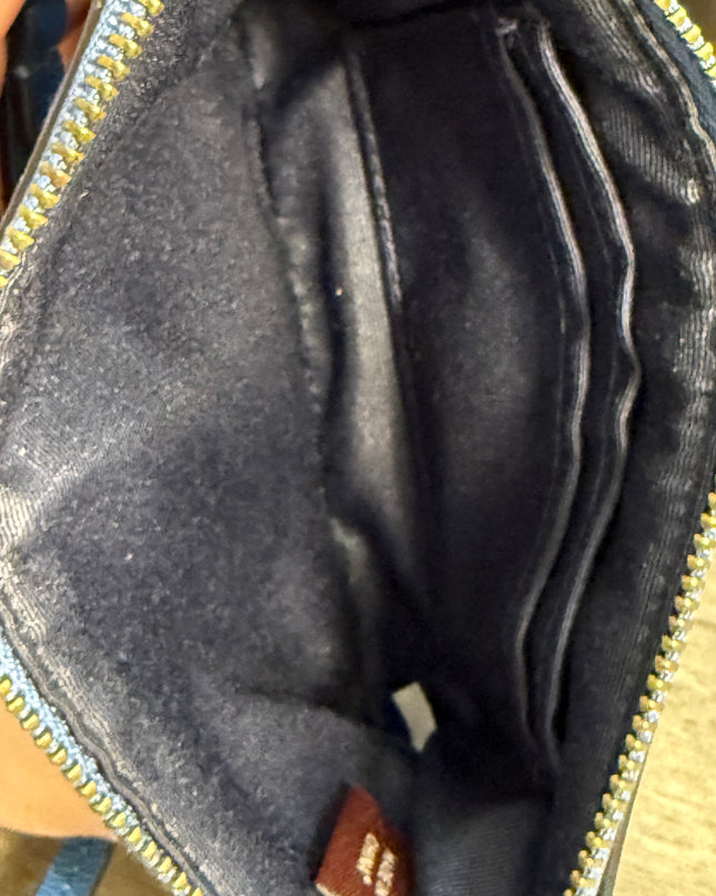 Coach Corner Zip Wristlet – Star Canyon Print Blue Leather (F64239)