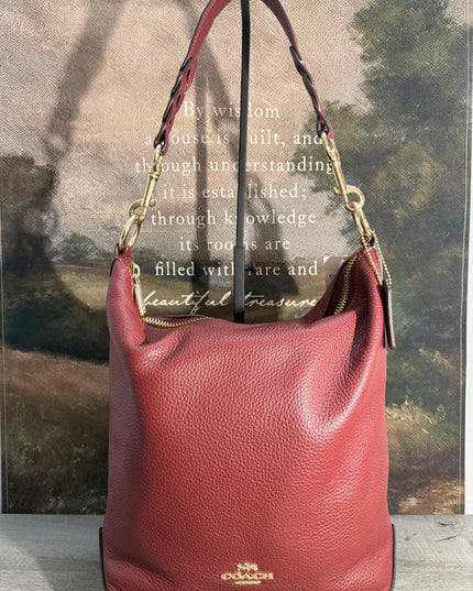Coach Abby Leather Duffle Crossbody Bag – Wine Pebbled Leather (F31507)