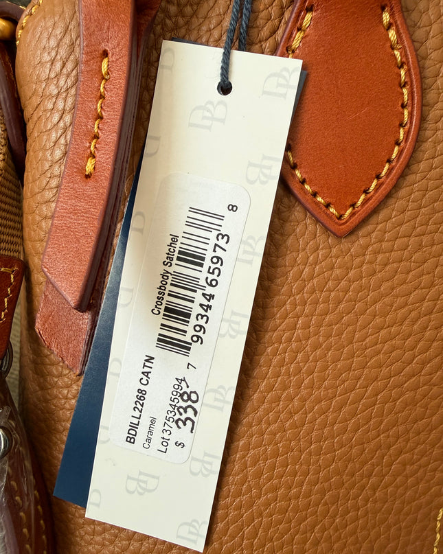 Dooney & Bourke Crossbody Satchel – Caramel Pebbled Leather (BDILL2268)