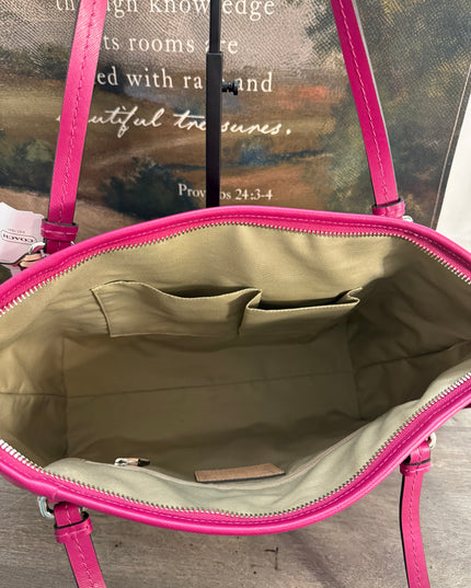 COACH Peyton Leather Pocket Tote Magenta NWT