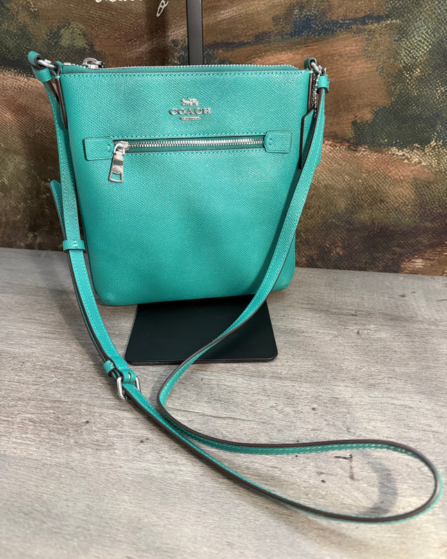 Coach Mini Rowan File Crossbody Bag – Bright Green Pebbled Leather (CE871)