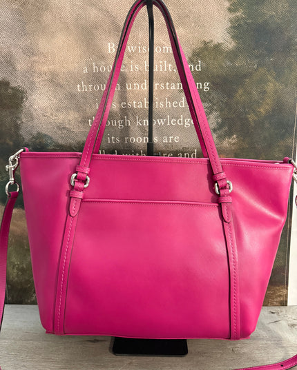 COACH Peyton Leather Pocket Tote Magenta NWT