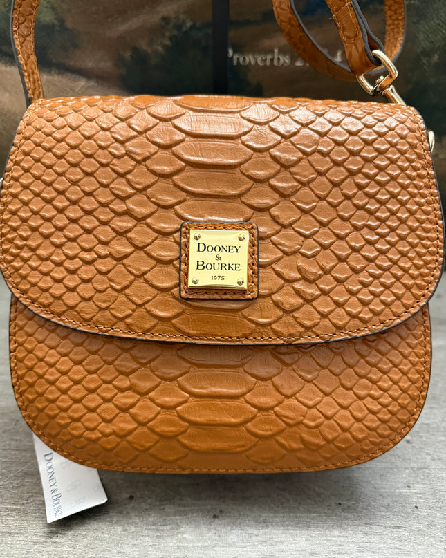Dooney & Bourke Snake-Embossed Leather Saddle Crossbody – NWT