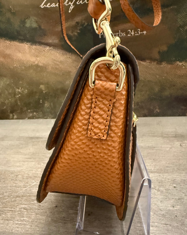 Dooney & Bourke Snake-Embossed Leather Saddle Crossbody – NWT
