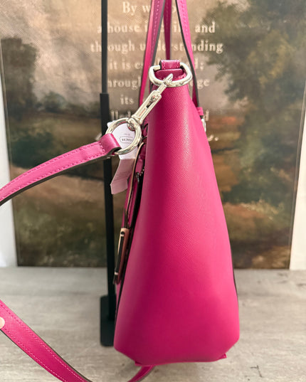 COACH Peyton Leather Pocket Tote Magenta NWT