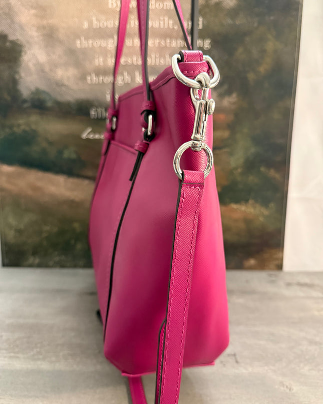 COACH Peyton Leather Pocket Tote Magenta NWT