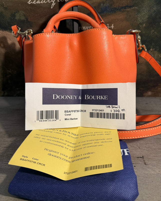 Dooney & Bourke Mini Barlow Satchel – Coral Pebbled Leather Crossbody