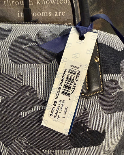 Dooney & Bourke Medium Champosa Satchel in Black/Black (Iconic Wonder Duck Print)