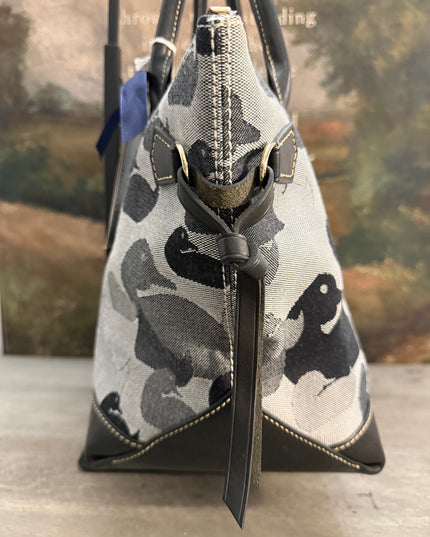 Dooney & Bourke Medium Champosa Satchel in Black/Black (Iconic Wonder Duck Print)