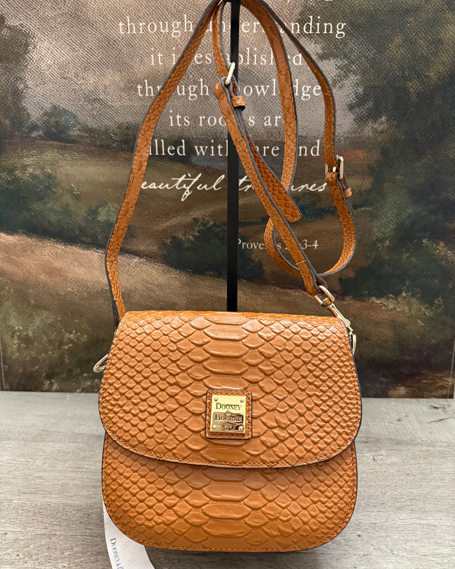 Dooney & Bourke Snake-Embossed Leather Saddle Crossbody – NWT