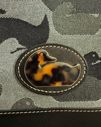 Dooney & Bourke Medium Champosa Satchel in Black/Black (Iconic Wonder Duck Print)