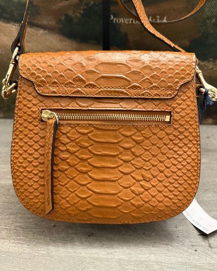 Dooney & Bourke Snake-Embossed Leather Saddle Crossbody – NWT
