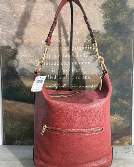 Coach Abby Leather Duffle Crossbody Bag – Wine Pebbled Leather (F31507)