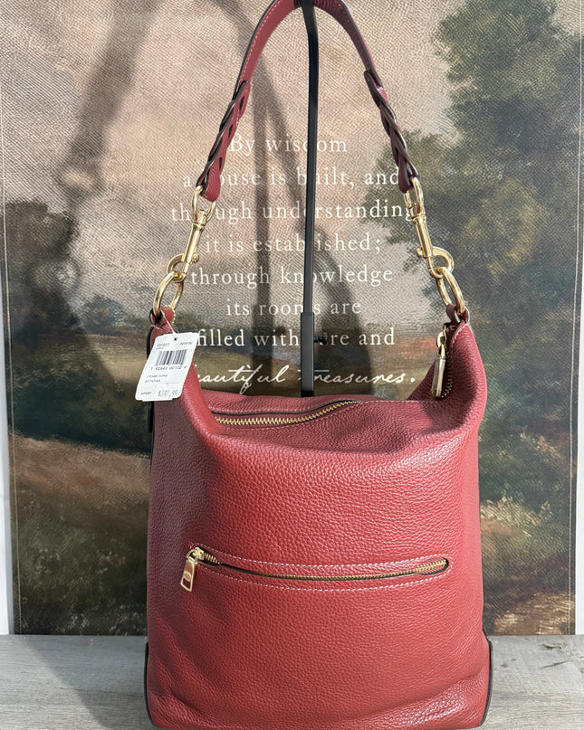 Coach Abby Leather Duffle Crossbody Bag – Wine Pebbled Leather (F31507)