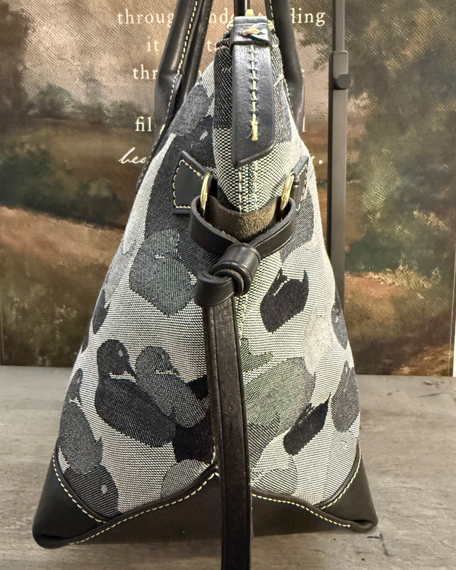 Dooney & Bourke Medium Champosa Satchel in Black/Black (Iconic Wonder Duck Print)