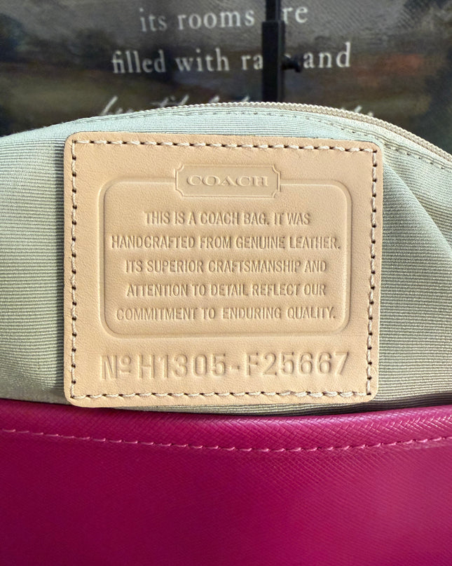 COACH Peyton Leather Pocket Tote Magenta NWT